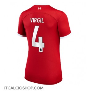 Liverpool Virgil van Dijk #4 Prima Maglia Femmina 2023-24 Manica Corta